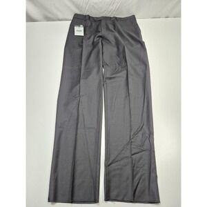 Rossetti Dress Pants Mens 44x36 Black Wool Flat Front Straight Lined NWT